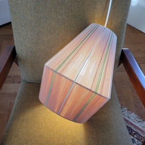 String lampshade, LAMPION, Large yarn wrapped lampshade, lamp, cotton woven  pendant, yarn wrap pendant. UFO lampshade