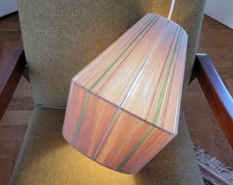 String lampshade, LAMPION, Large yarn wrapped lampshade, lamp, cotton woven  pendant, yarn wrap pendant. UFO lampshade
