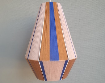 LAMPION lamp, yarn-wrapped lampshade, wire lamp, color block lamp, woven lamp, boho pendant lamp