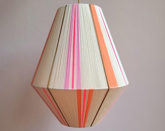 LAMPION lampshade, woven lampshade, wire lamp, color block lamp, boho pendant lamp, yarn-wrapped lamps