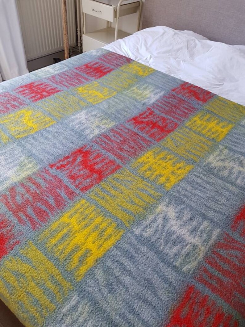 Dutch vintage blanket wool blanket sheepwool plaid blanket Etsy