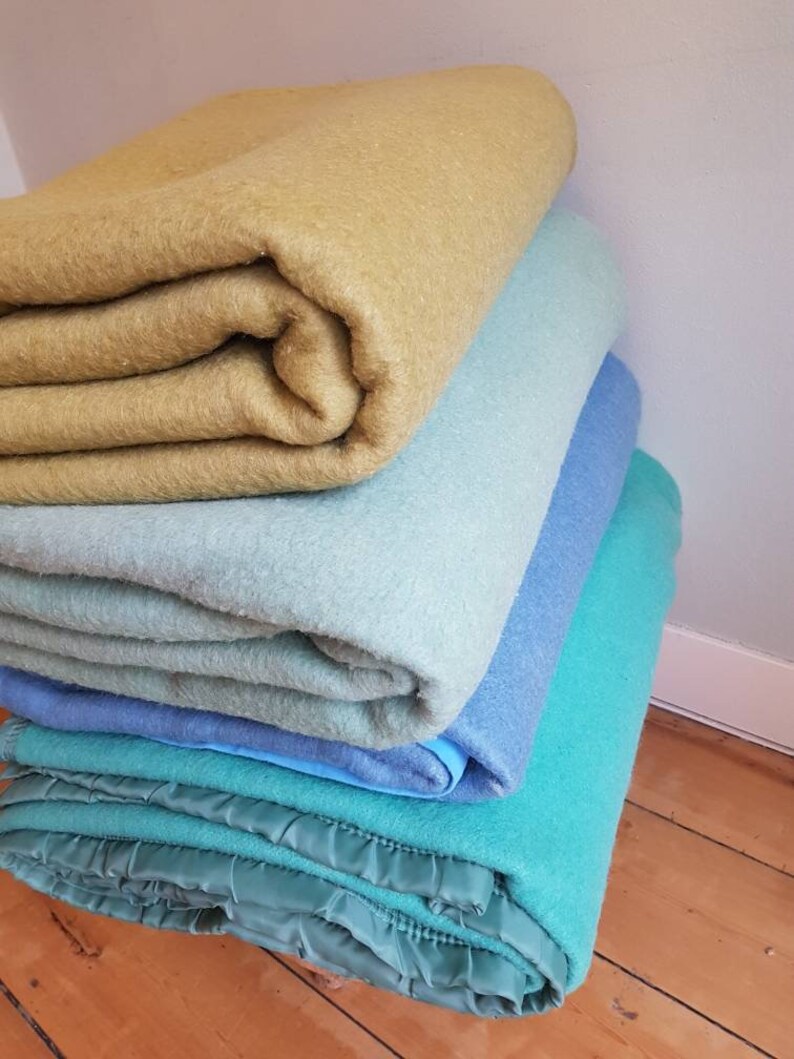 Dutch vintage blanket mid centuries wool blanket duo tone Etsy