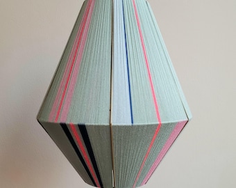 LAMPION lampshade, woven lampshade, wire lamp, color block lamp, boho pendant lamp, yarn-wrapped lamps
