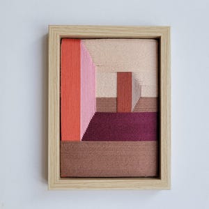 Textilkunst, gewebte Kunst, Miniatur-Wandkunst, gewebte Wandkunst, geometrische Wandkunst, textile Wandkunst