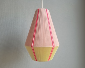 RESERVED lantern lampshade, woven lampshade, wire lamp, colourblock lamp, wire lamp, yarn wrapped lampshade