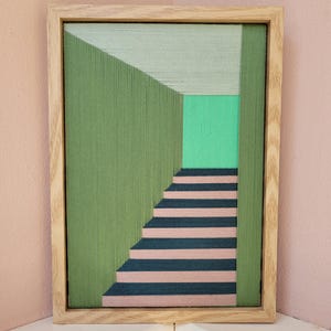 Textilkunst, gewebte Kunst, Miniatur-Wandkunst, gewebte Wandkunst, geometrische Wandkunst, textile Wandkunst