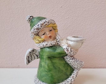 Goebel Christmas angel, Goebel angel with candle, Goebel candle holder 1975, 42 009-09