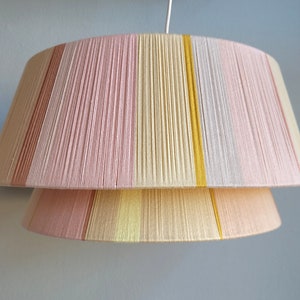 XL Large yarn wrapped lampshade, chinese lampion, string light, cotton woven  pendant, yarn wrap pendant.