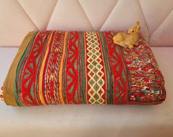 Vintage Indian Jaipuri quilt, Jaipuri blanket, Jaipuri Razai plaid, block print blanket 280-300 cm