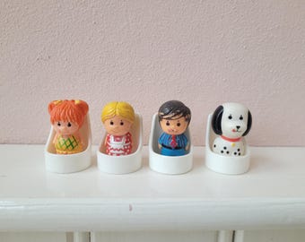 Vintage retro tree tots family, Tots family, play tree 1970, Tots tree house family in chairs, Tots tree dog