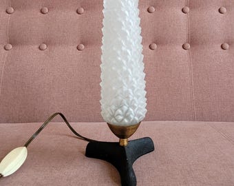 Vintage space age table lamp, rocket table lamp, pineapple bedlight, Hollywood Regency table lamp