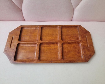 Vintage serving dish, retro teak serving dish, teak serving tray, vintage drinks board
