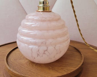 Clichy lamp, yellow Clichy pendant lamp, art deco lamp, cloud glass lamp, glass clichy lamp