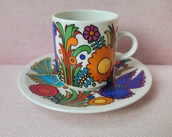 Vintage ACAPULCO cup and saucer, Villeroy and Boch, Luxembourg. Original.