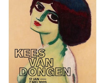 Exhibition poster of Dongen deux yeux, two eyes, museum poster of Dongen