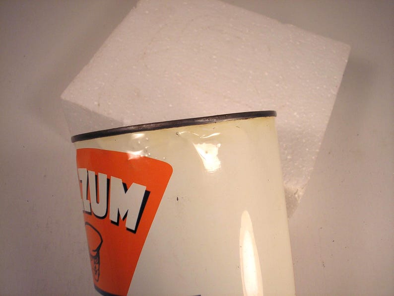 Aceite vintage Oilzum de 2 libras. Lata de grasa imagen 5