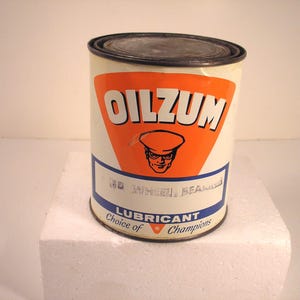 Aceite vintage Oilzum de 2 libras. Lata de grasa imagen 1