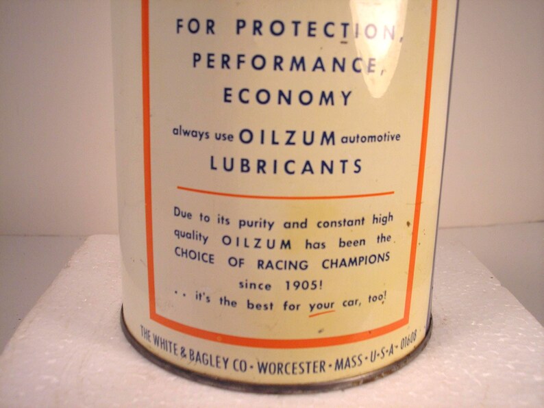 Aceite vintage Oilzum de 2 libras. Lata de grasa imagen 6