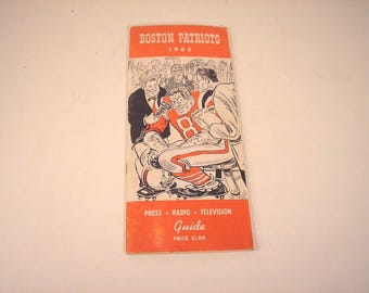 Boston Patriots 1963 Press/Media guide Buoniconti Cappelletti Parilli