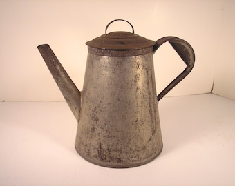Antique Tin Coffee Pot Civil War Era