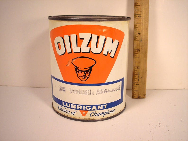 Aceite vintage Oilzum de 2 libras. Lata de grasa imagen 7