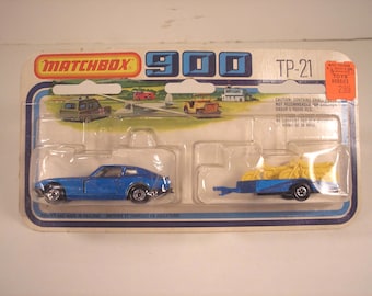 1978 Matchbox 900 TP-21 Datsun 260Z 2+2 and Motorcycle Trailer