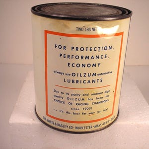 Aceite vintage Oilzum de 2 libras. Lata de grasa imagen 2