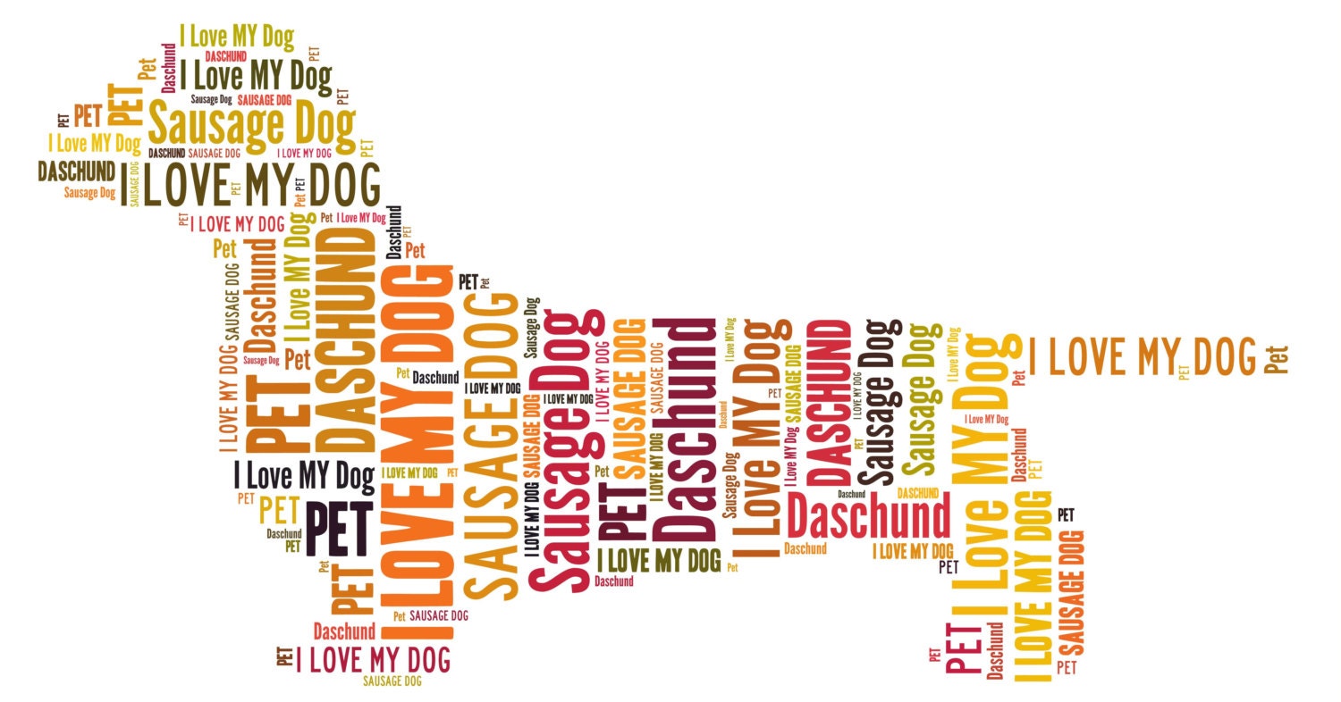Dachshund Sausage Dog Personalised Dog Word Art. Etsy