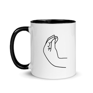 Caneca italiana com gesto de mão