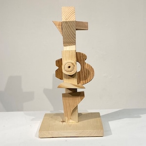 Guitar Sculpture by Chris Byrd - wooden cubism tabletop art