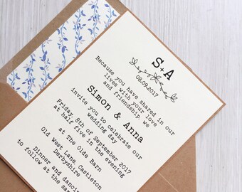 Kraft Wedding Invite Etsy