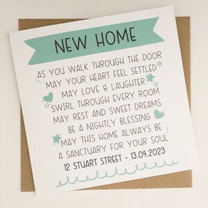 Personalised New Home Poem Keepsake Card, Congratulations on Your First Home Card, Moving Day ...