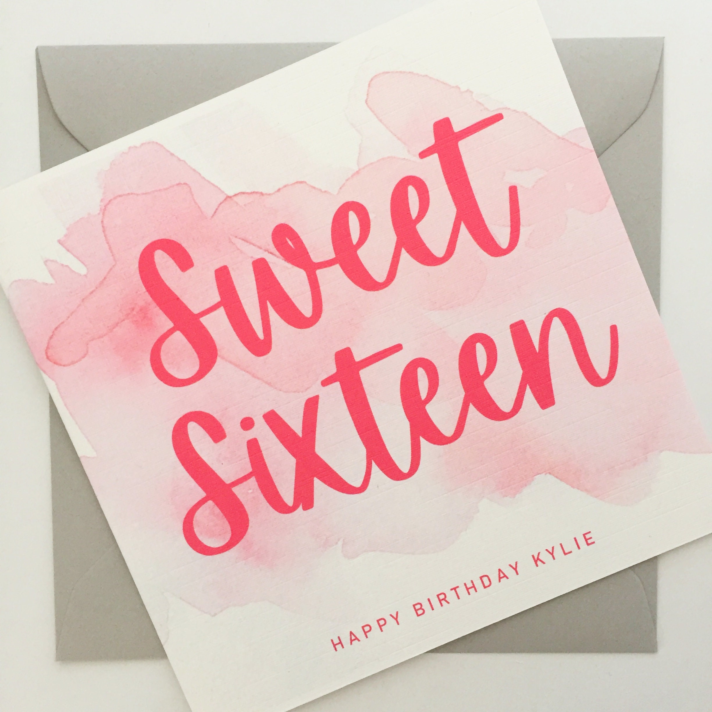 Sweet Sixteen Card Personalised 16th Birthday Card Sixteenth Etsy