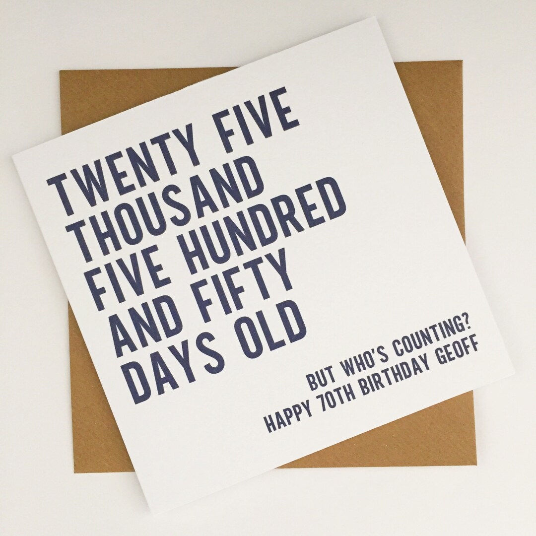 Funny 70th Birthday Card for Him, Joke 70th Birthday Card, Personalised ...
