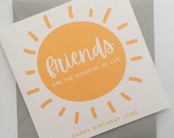 Best Friend Birthday Card, Friend Birthday Card, Best Friend Birthday, Bestie Card, Happy Birthday, Card for Her, Sunshine Birthday Card