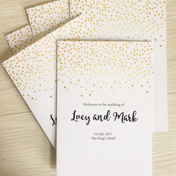 Wedding Program Booklet Wedding Program Book Gold Wedding Etsy