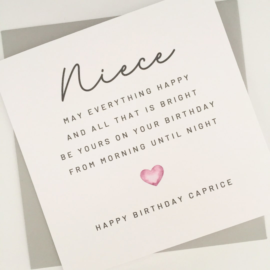 Personalised Niece Birthday Card, Special Niece Birthday Card With