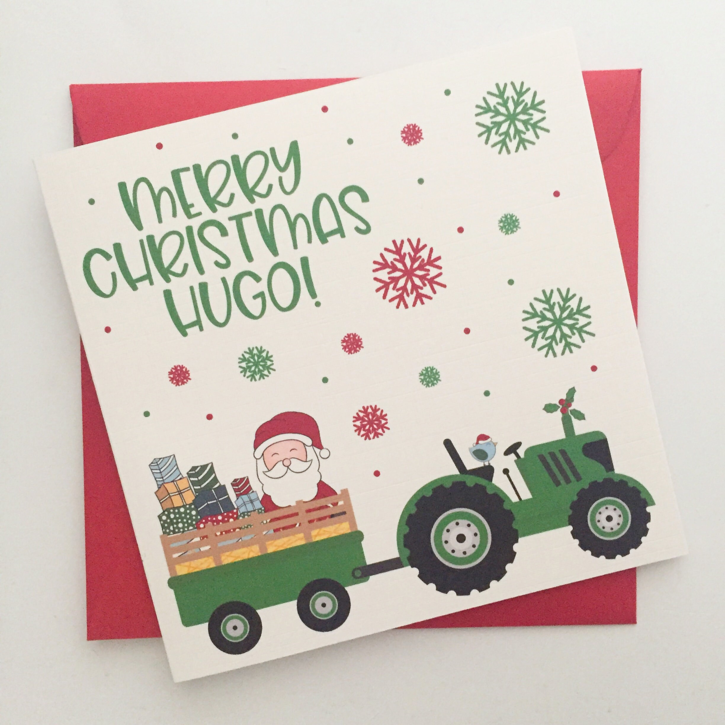 Tractor Christmas Card Christmas Tractor Boys Christmas Card Etsy UK