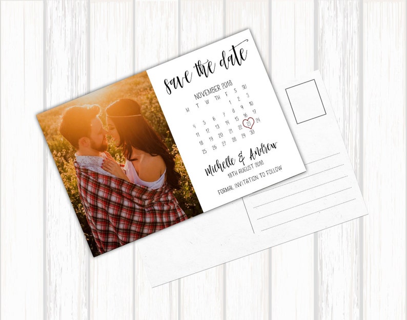 Photo Save our Date Cards for Wedding Save the Dates Card with Portrait Picture Printable OR Printed Photo Save the Date Cards