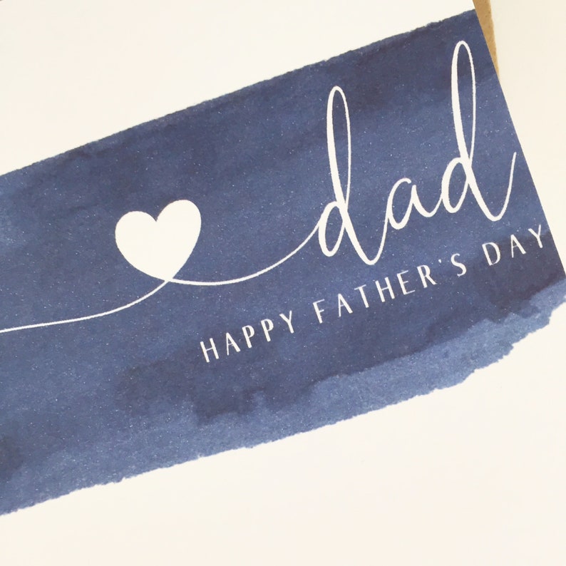 Dad Father's Day Card from Daughter or Son, Wonderful Dad Father's Day Card, Watercolour Blue Card for Dad on Fathers Day bild 8