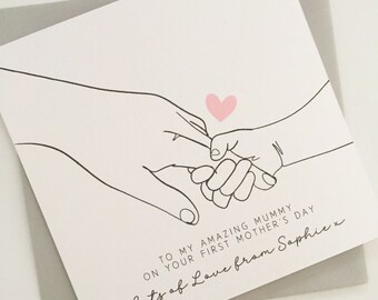 Personalised 1st Mother's Day Card to my Amazing Mummy, First Mother's Day Card, Happy Mothers Day Card From Baby, Keepsake Mothers Day Gift