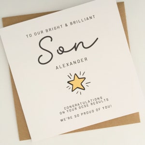 Personalised Exam Congratulations Card, GCSE or A Level Results Card, Passed Exams Card for Son, Grandson, Nephew, Brother