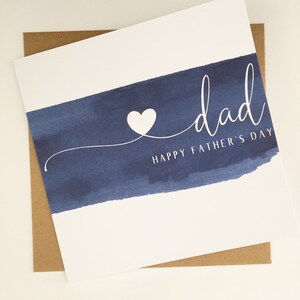 Dad Father's Day Card from Daughter or Son, Wonderful Dad Father's Day Card, Watercolour Blue Card for Dad on Fathers Day bild 7