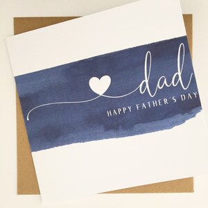 Dad Father's Day Card from Daughter or Son, Wonderful Dad Father's Day Card, Watercolour Blue Card for Dad on Fathers Day bild 6