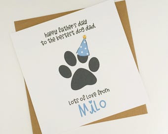 Personalised Dog Dad Father's Day Card, Card from the Dog, I Woof You Lots