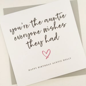Personalised Auntie Birthday Card, You're The Auntie Everyone Wishes They Had, Best Aunty Birthday Card, Special Aunt Birthday Card