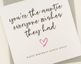 Personalised Auntie Birthday Card, You're The Auntie Everyone Wishes They Had, Best Aunty Birthday Card, Special Aunt Birthday Card