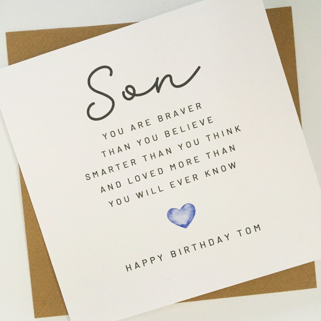 Personalised Son Birthday Card, Adult Son Birthday Card, Special Son