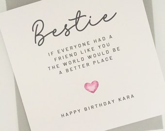 Personalised Bestie Birthday Card, Poem Birthday Card For Best Friend, Special Friend Birthday Card, Happy Birthday Bestie Card