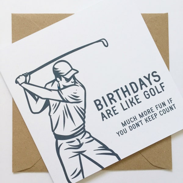 Funny Golf Birthday Card, Golfing Birthday Card, Joke Good Humour Greeting Card, Golfers Card for Dad, Husband, Grandad, Brother, Uncle